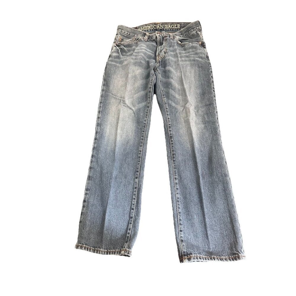 Mens AE American Eagle Slim Straight Jeans size 30 x 30 Blue 100% Cotton